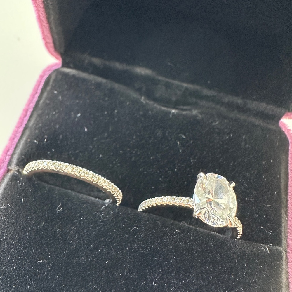Pescara Jewelry Engagement Silver Ring Set